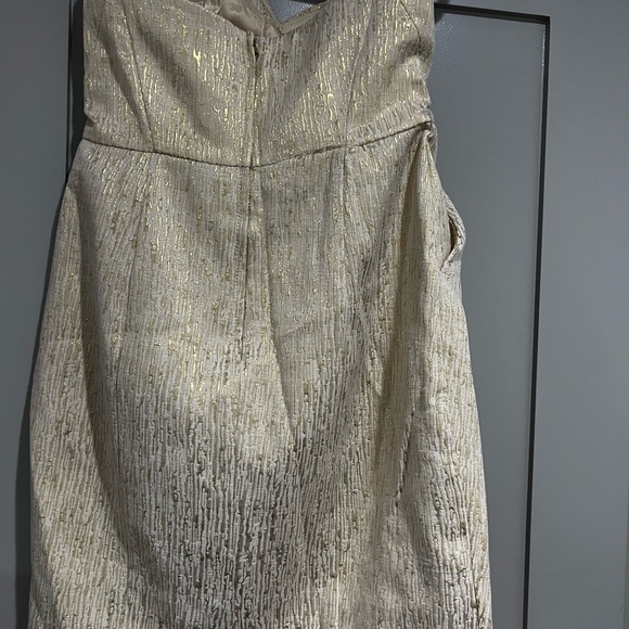 Gold Textured Blazer and Dress Set - Picture 5 of 9